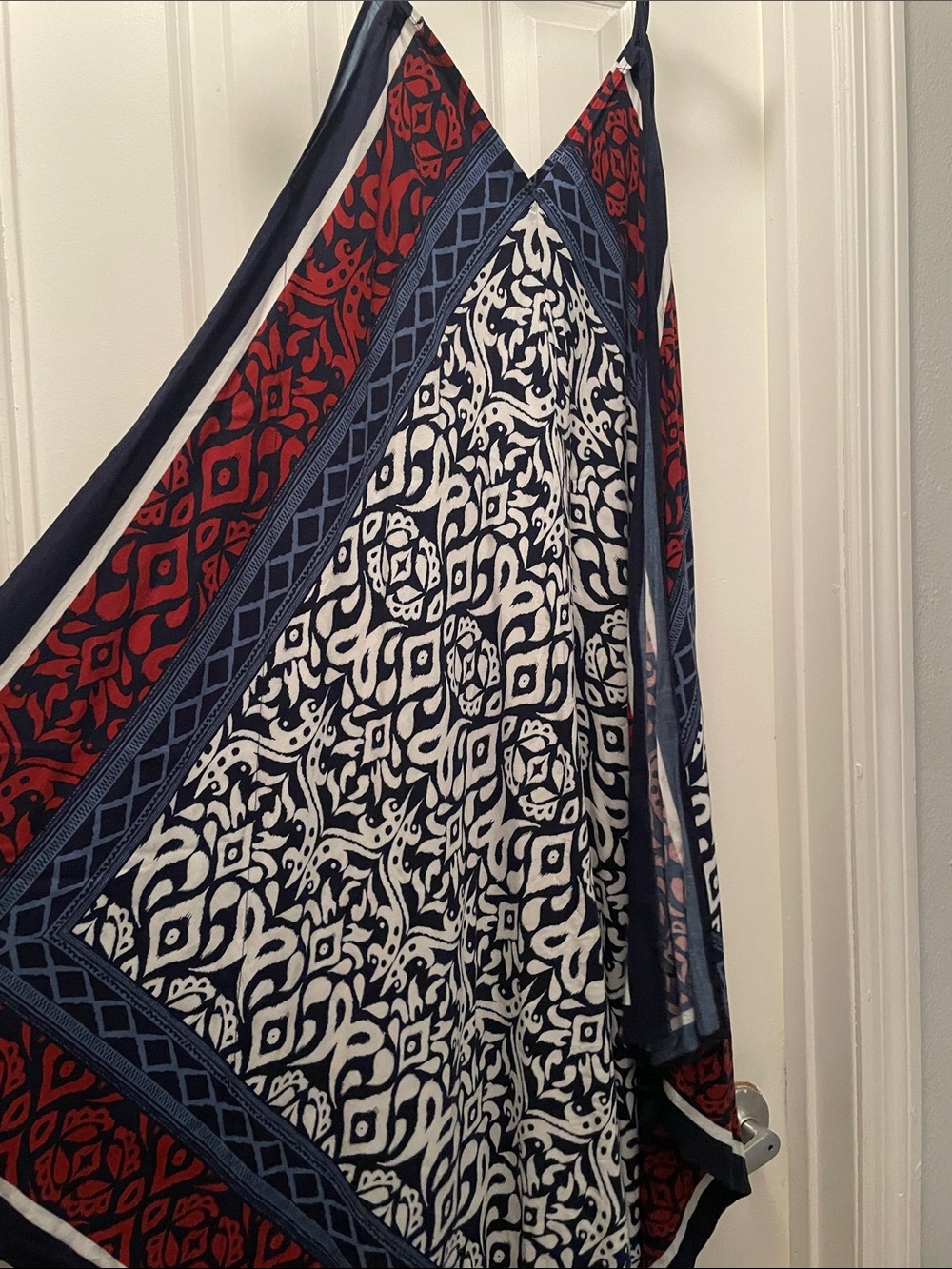 Summer Sale! Tommy Bahama Navy Red and White Patterned Halter dress